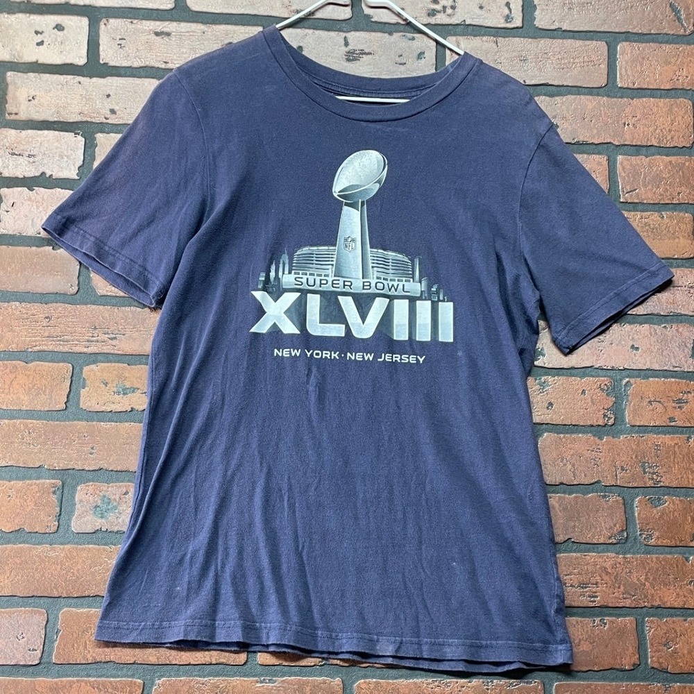 NFL Team Apparel Super Bowl XLVIII‎ 2014 NY/NJ Navy Kids XL T-Shirt Tee